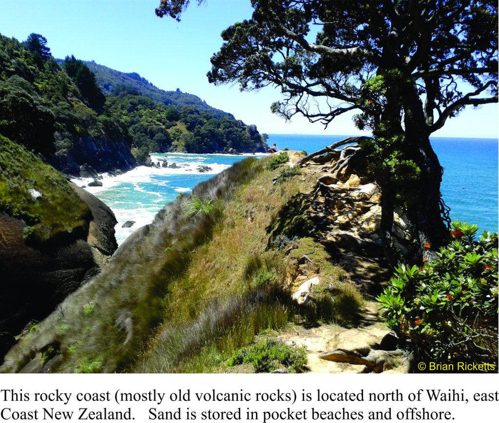 Rocky coast and pocket beaches north of Waihi, eastern NZ