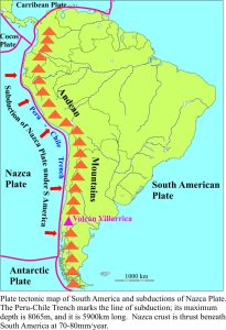 S American continent and ocean plate boundaries