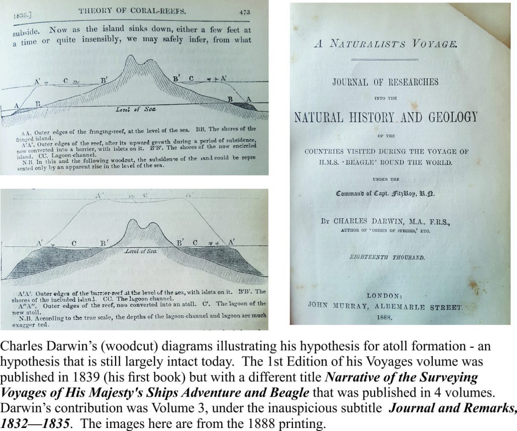 Darwin's illustrations of reef development