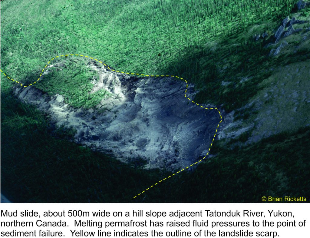 Liquefaction and collapse along Tatonduk R. valley 