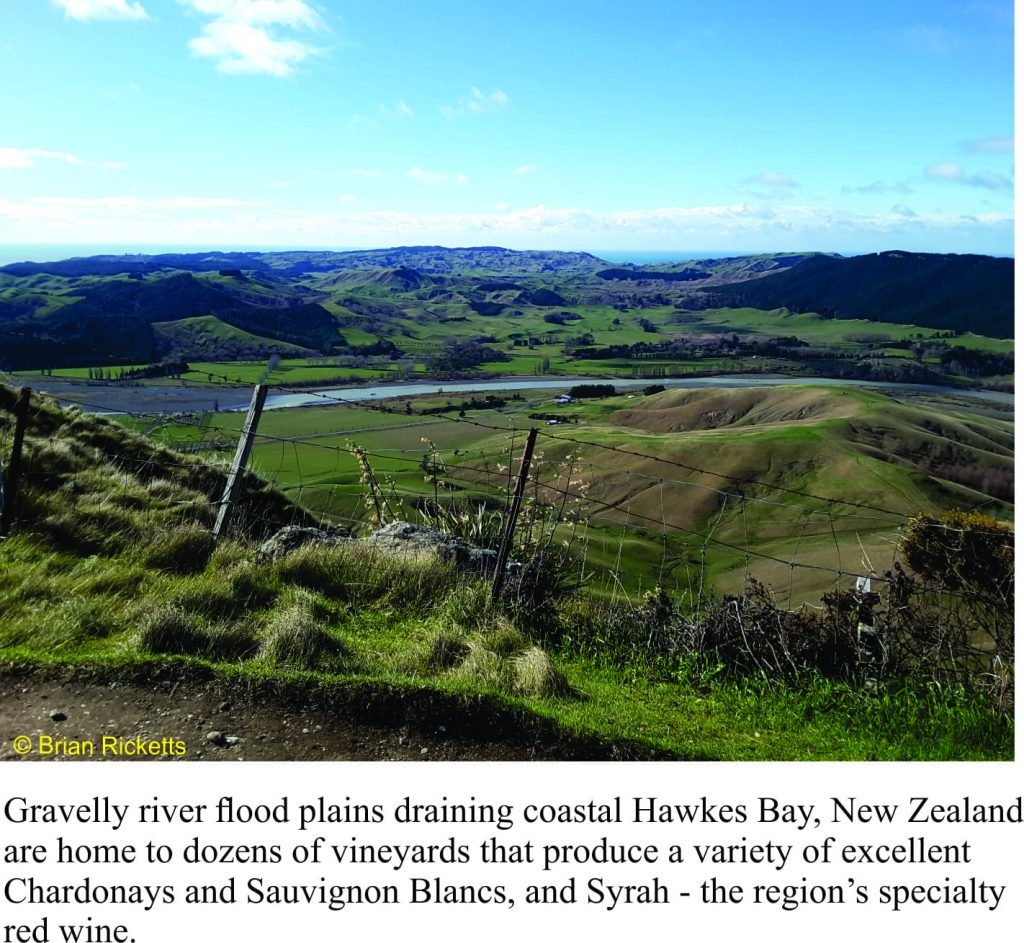 Gravelly flood plains, Hawkes Bay - ideal for grape-growing and wine making