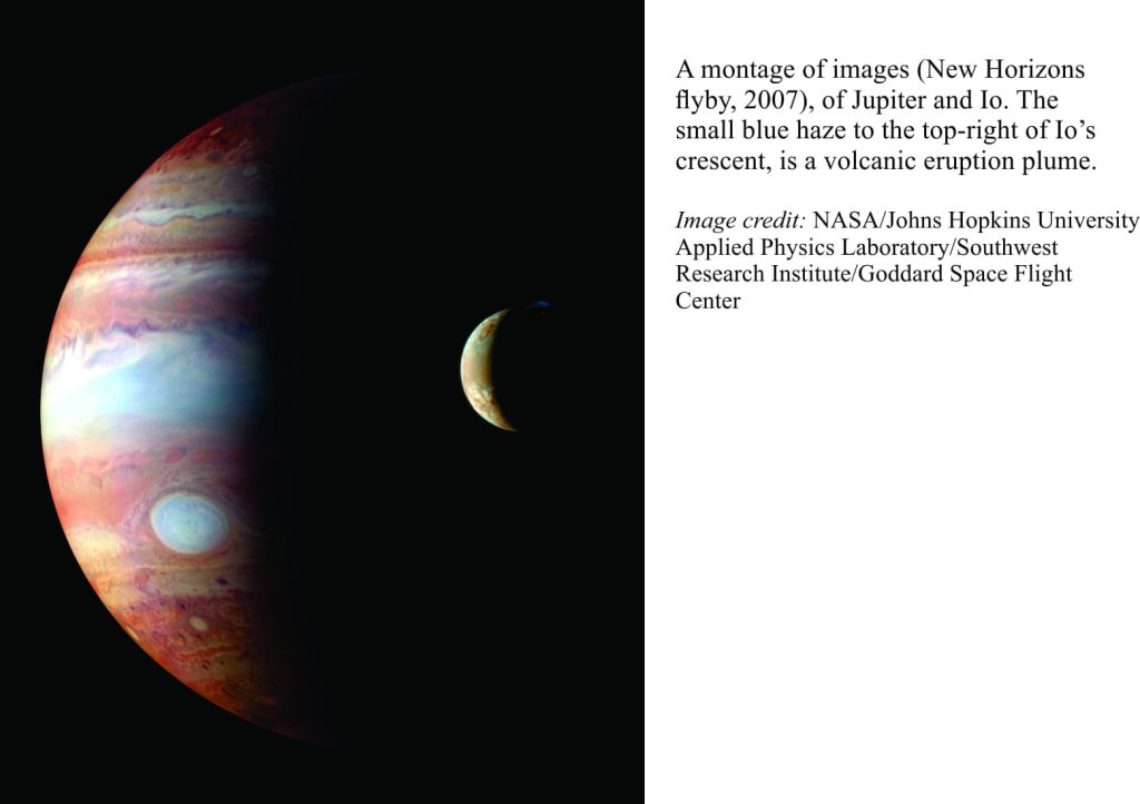 Jupiter and Io, created from a montage of images