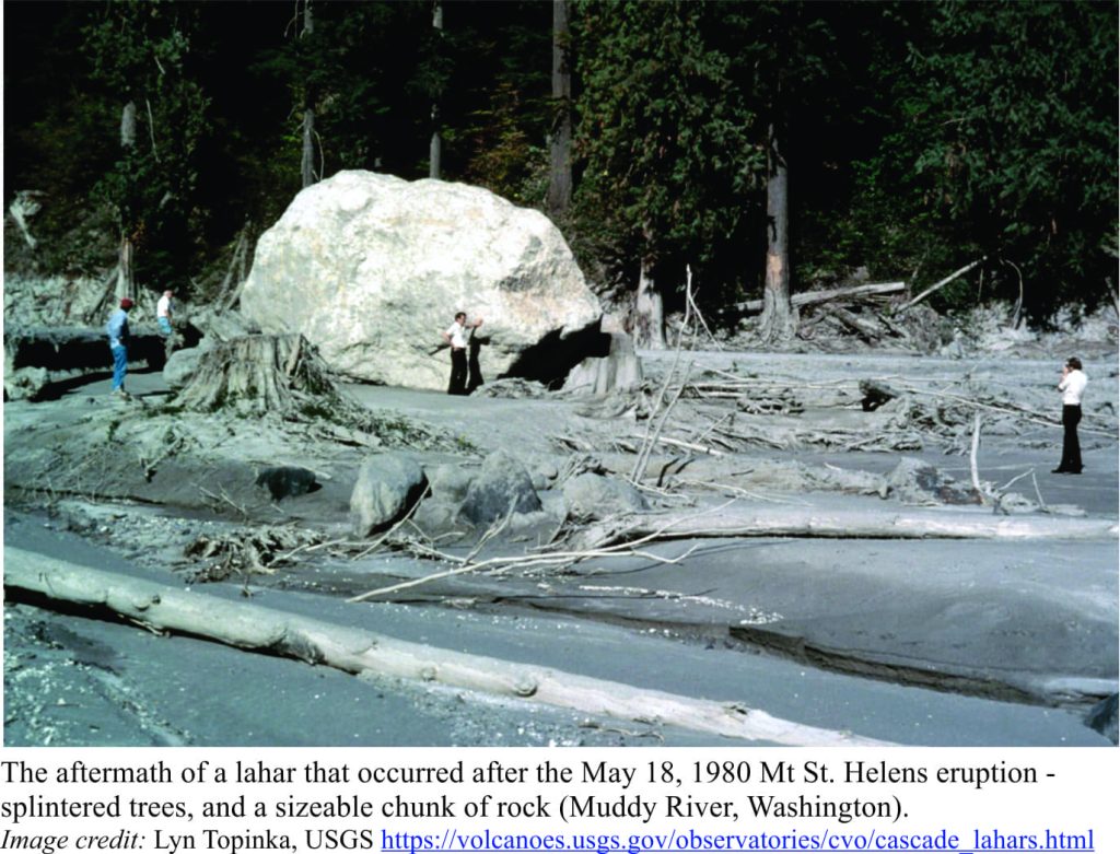Large boulder carried by a lahar after the 1980 Mt S. Helens eruption