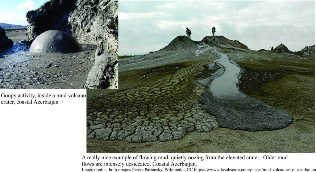 Old and recent flows from a mud volcano in Azerbaijan