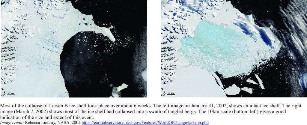 NASA image of Larsen C ice shelf collapse