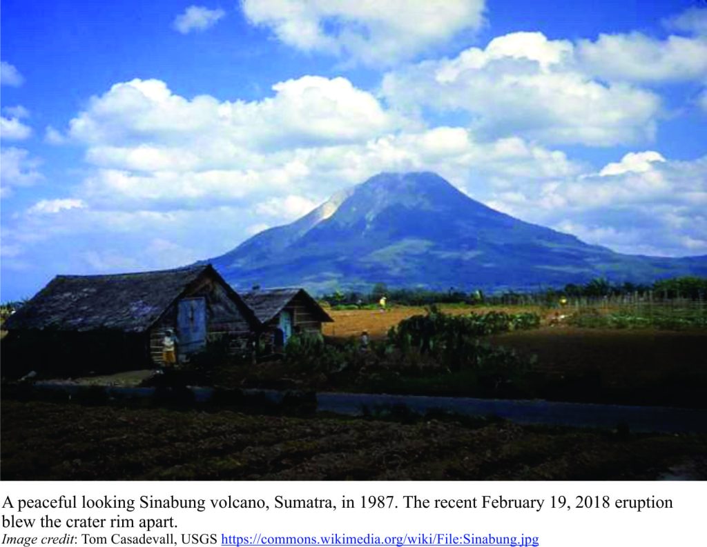 Sinabung volcano, Sumatra in peaceful mood