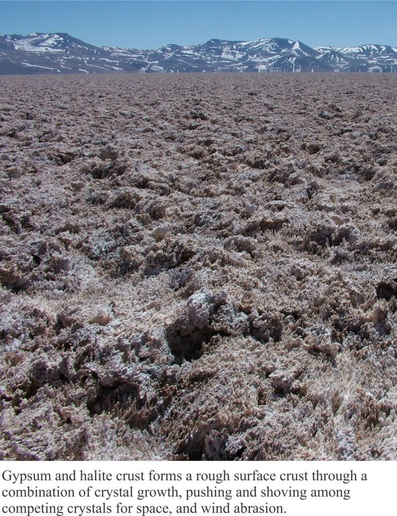 Ablated gypsum and halite crust, Chilean Atacama