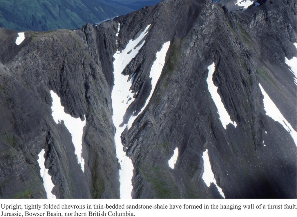 Upright, tightly folded chevrons in Jurassic strata, northern British Columbia
