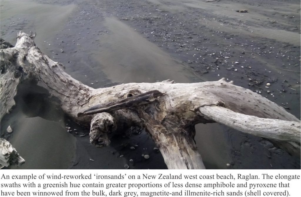 Wind reworked ironsands, NZ. Most quartz and feldspar have been winnowed out.