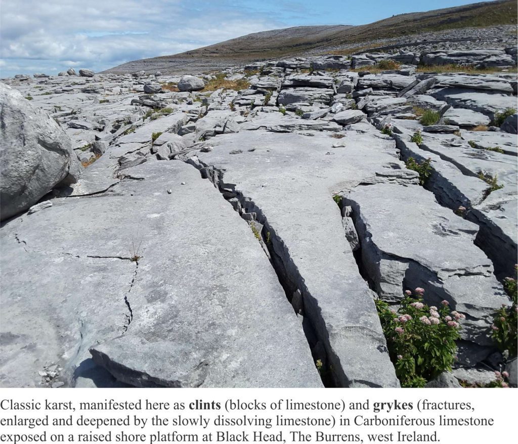 Clints and grykes in karsted carboniferous limestone, Burrens, Ireland