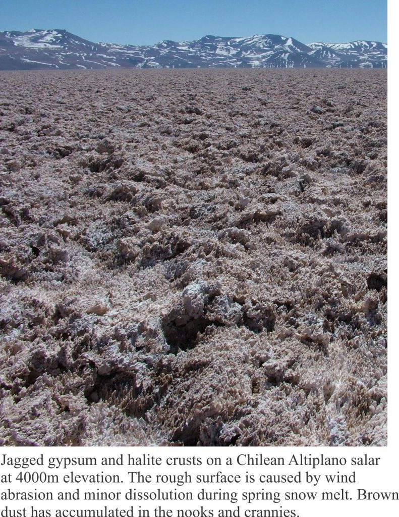 Wind ablation of gypsum-halite crusts across a Chilean Altiplano salar