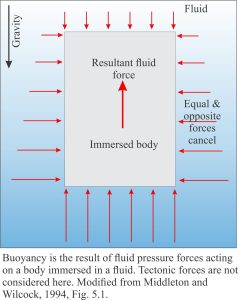 Diagramatic description of uoyancy from fluid forces