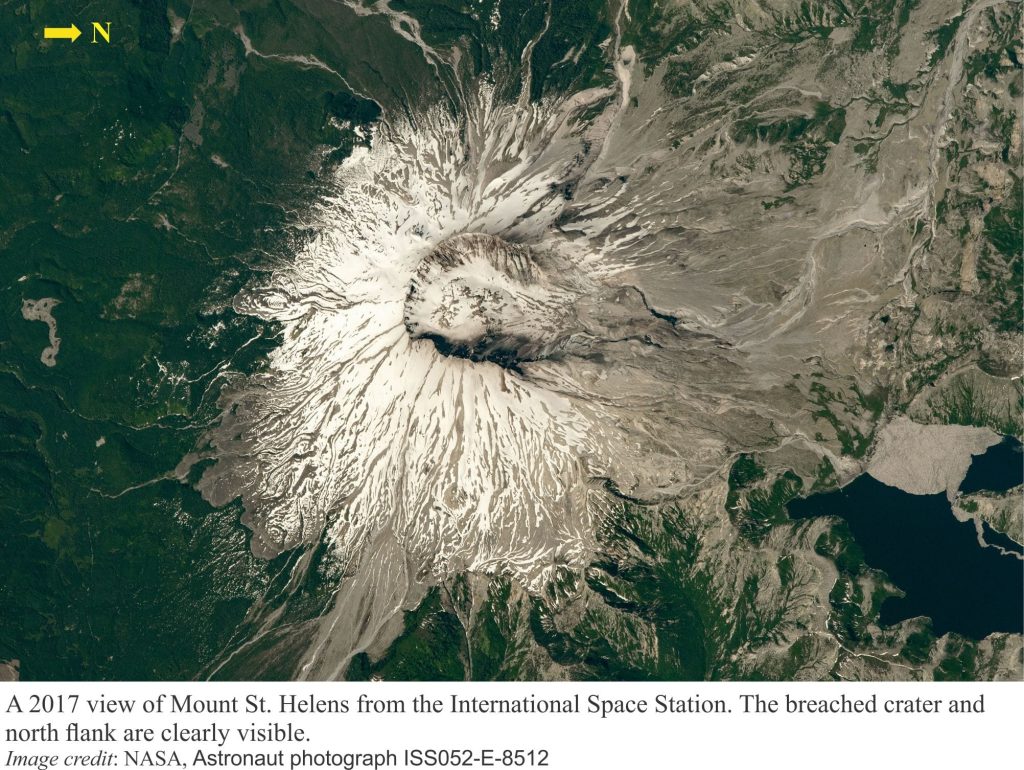 International Space Station view of Mt. St. Helens