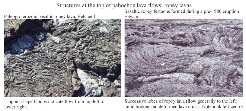 modern and ancient ropey lavas