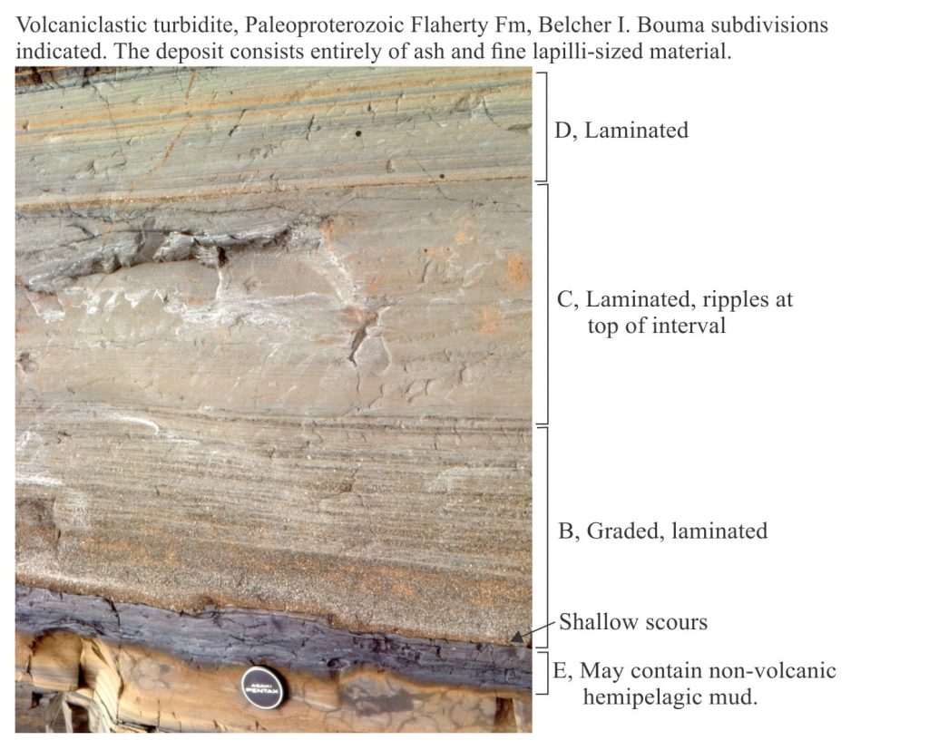 Volcaniclastics turbidites from the Paleoproterozoic Belcher Islands.